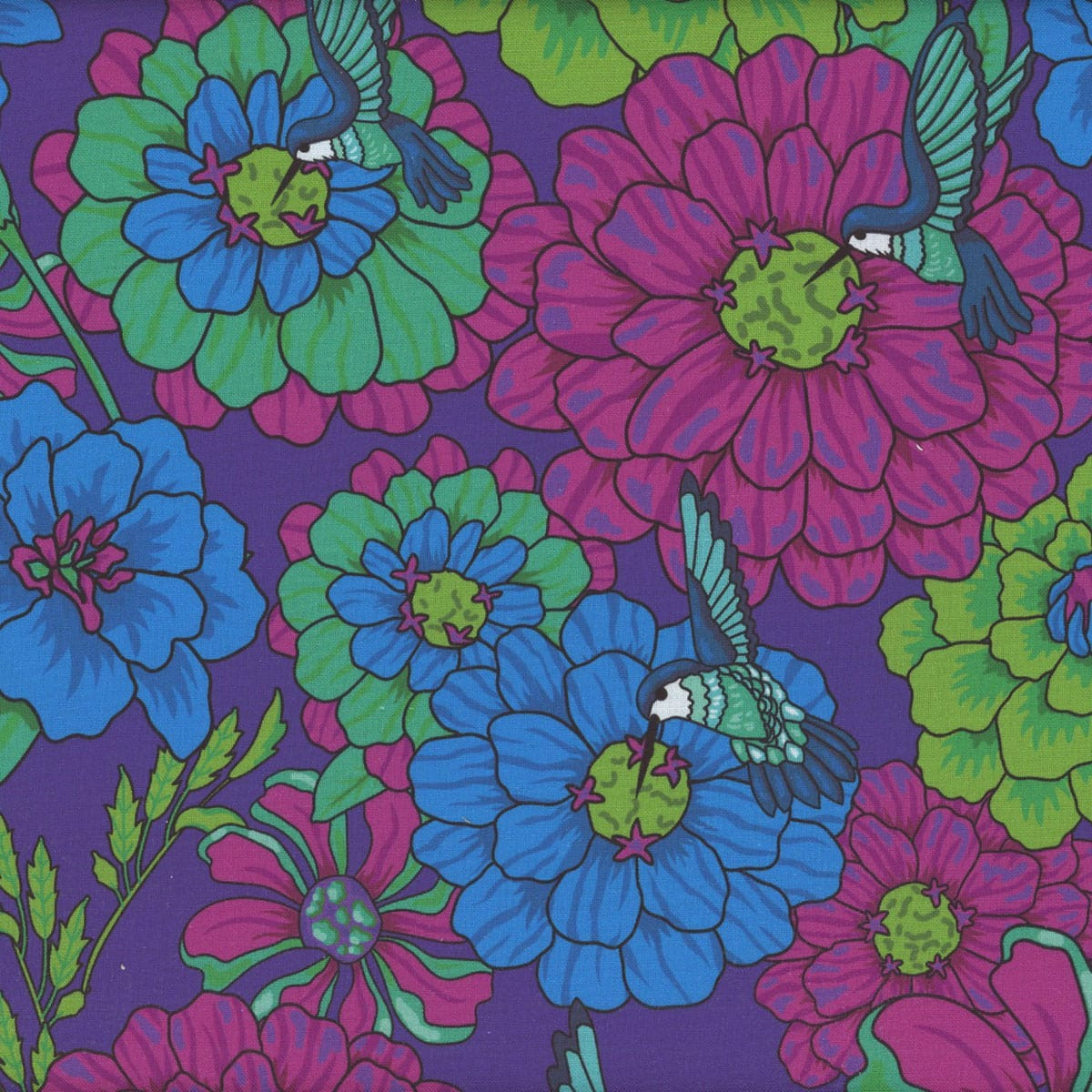 Riley Blake Fabrics Botanic Blast Sew Yeah Purple Carnations 108